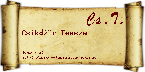 Csikár Tessza névjegykártya